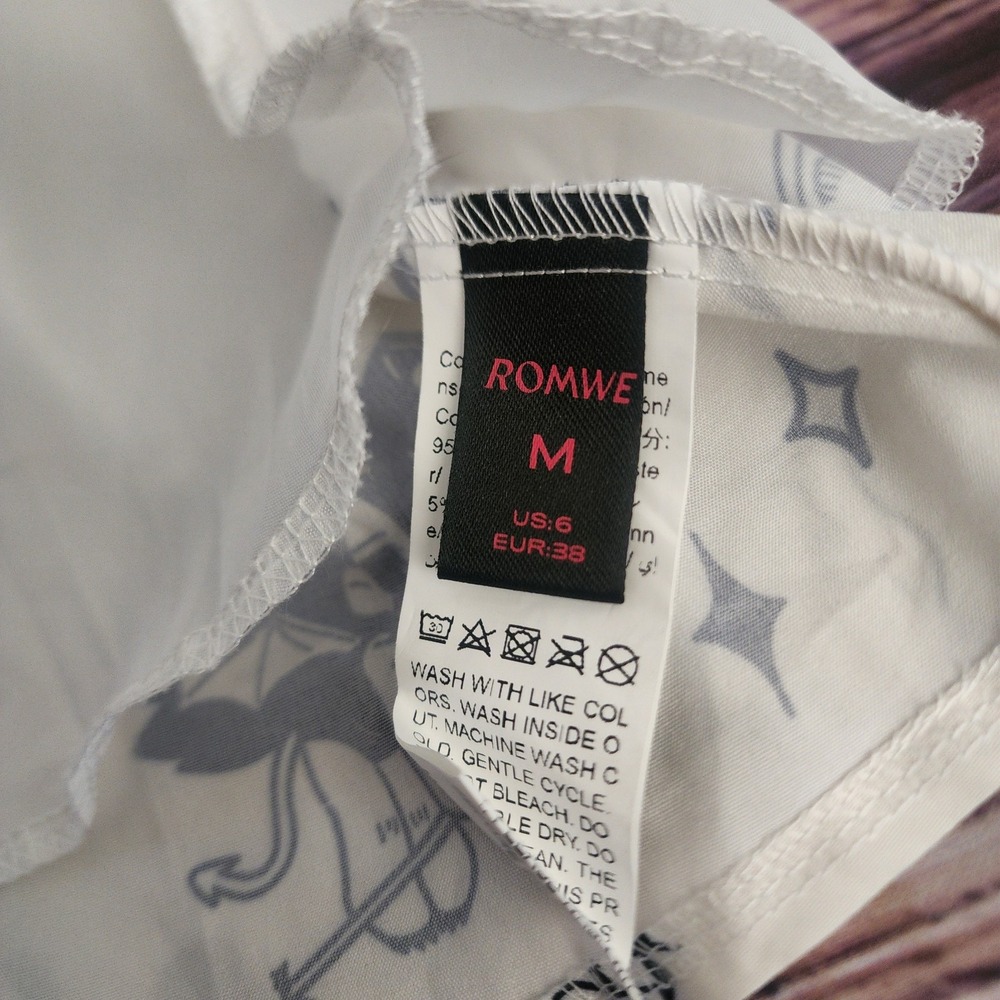 Romwe pleated mini skirt Cute Goth Mall Witchy Kawaii School Girl Punk White - Picture 11 of 12